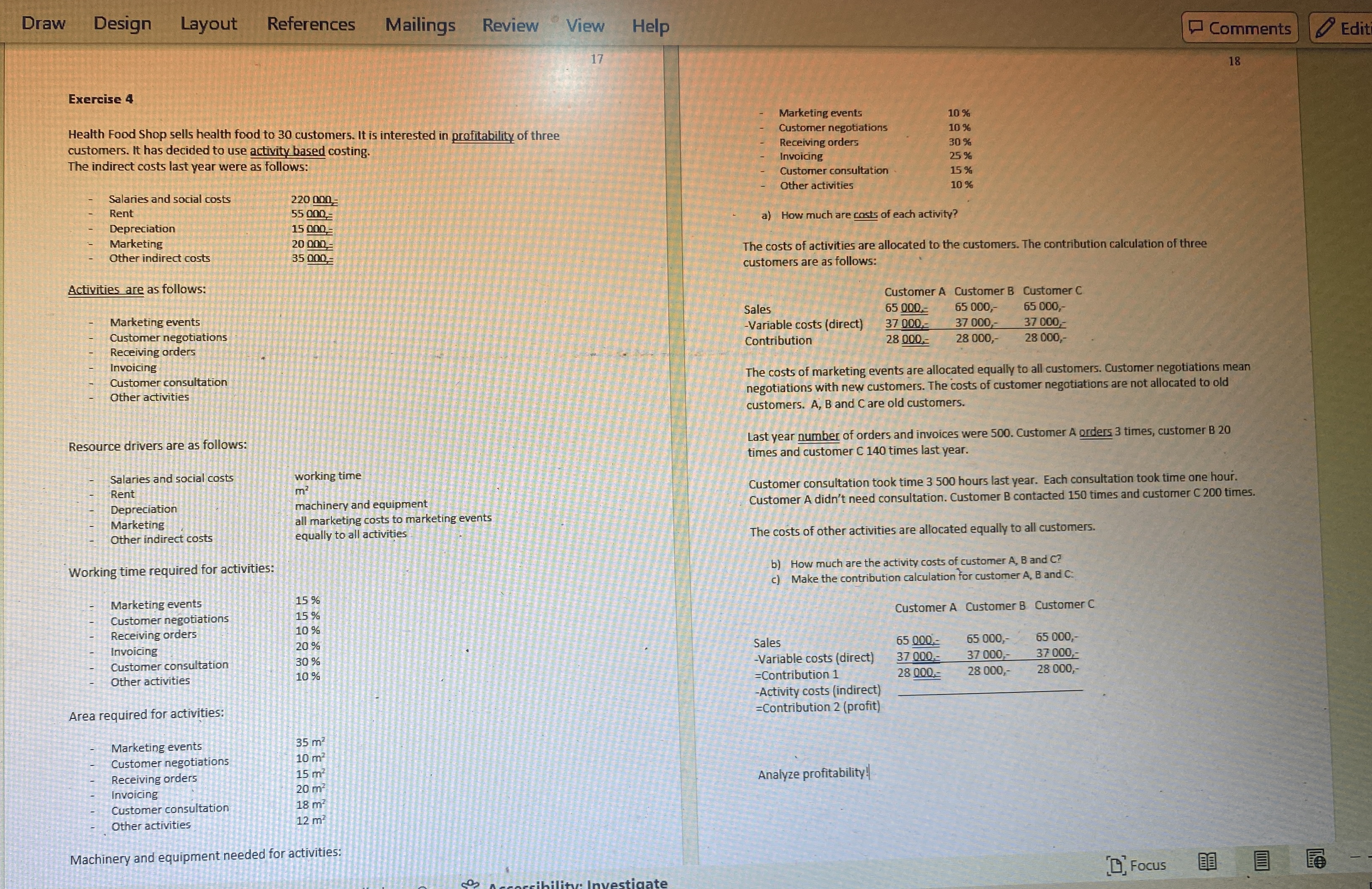  Activity based costing 
