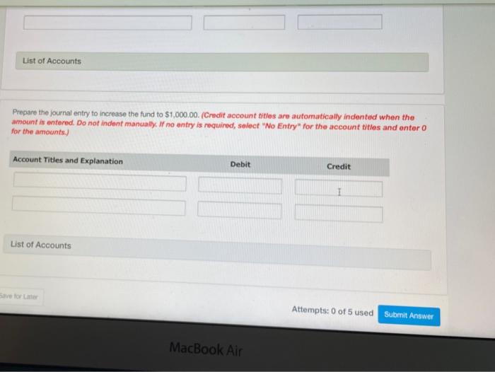 for the supplies needed on the assignment will be paid from a