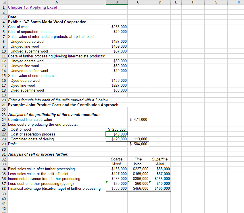  D E F G H A B 1 Chapter 13: Applying