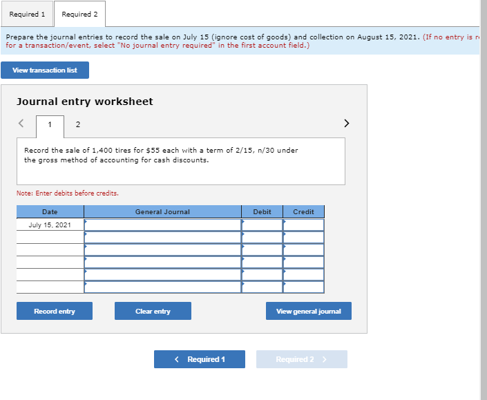 company sold 1,400 tires to the Nixon Car Company for $55 each.