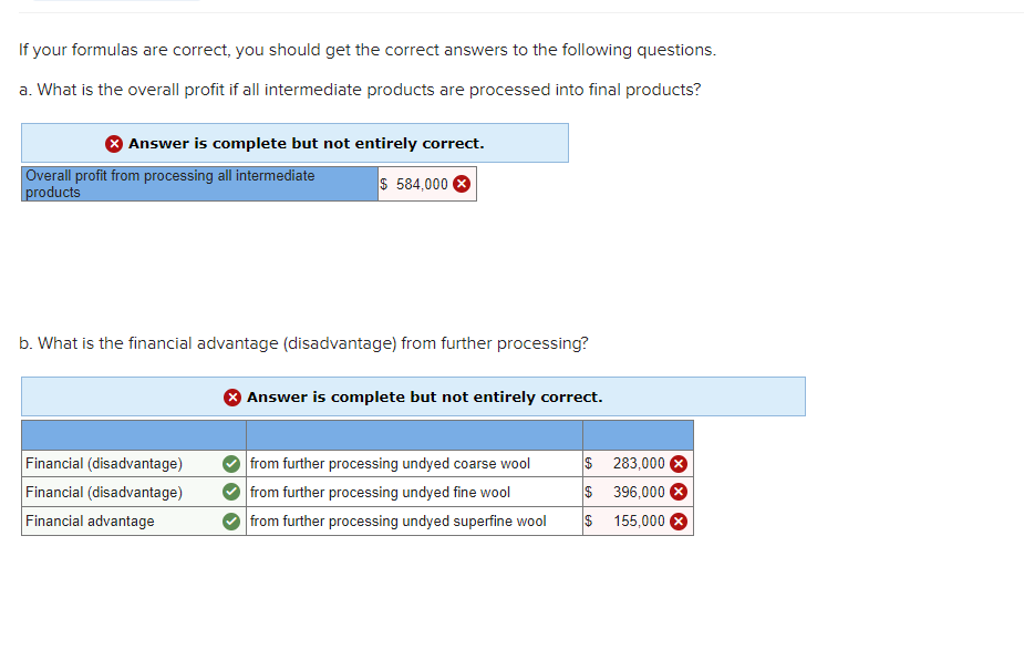 Cost of wool $233,000 6 Cost of separation process $40,000 7 Sales