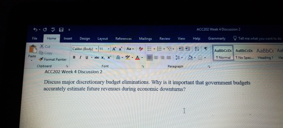 ACC202 Week 4 Discussion 2 Insert Design ayout References Mailings Review