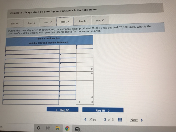 c. Reconcile the variable and absorption costing net operating income (loss) figures.