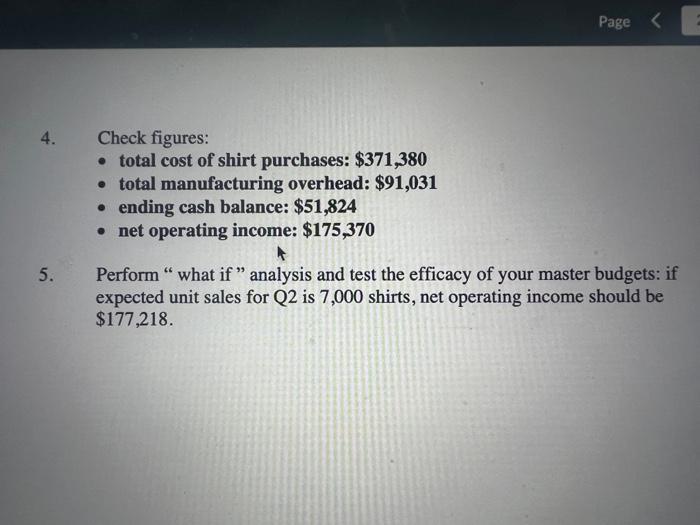  please show formulas used in excel 4. Check figures: - total