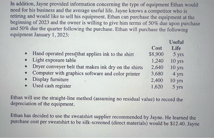 hard, Ethan wanted a business that would generate a minimum net income