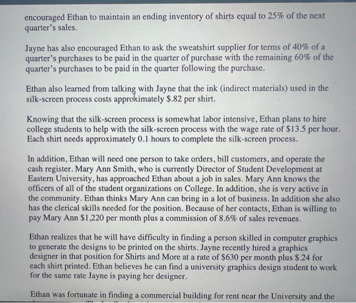 of $150,000 annually. While reflecting on the criteria he had outlined, Ethan,
