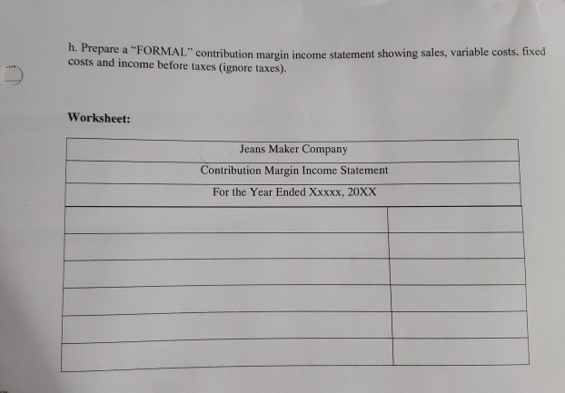 5 - Assignment Exercise Assignment Exercise 5-8 (with fixed costs added) Template