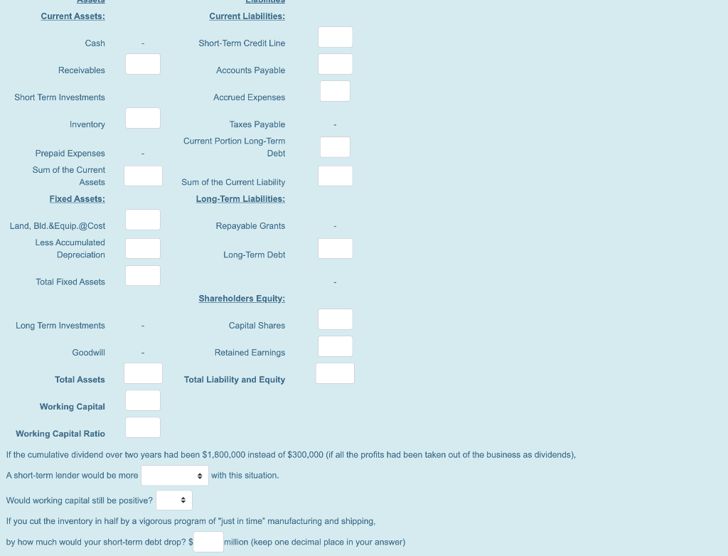 (2009)] from page 135 of the textbook: Fill a balance sheet for