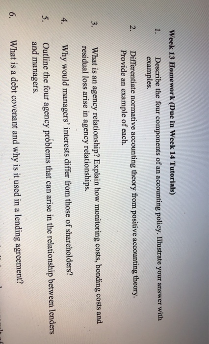  Week 13 Homework (Due in Week 14 Tutorials) 1. Describe the