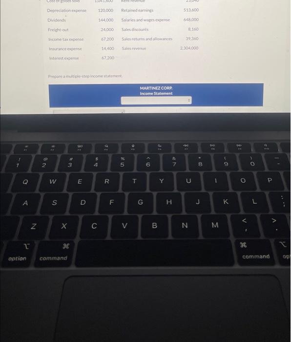  Prepare a maltiple-steplacome statement