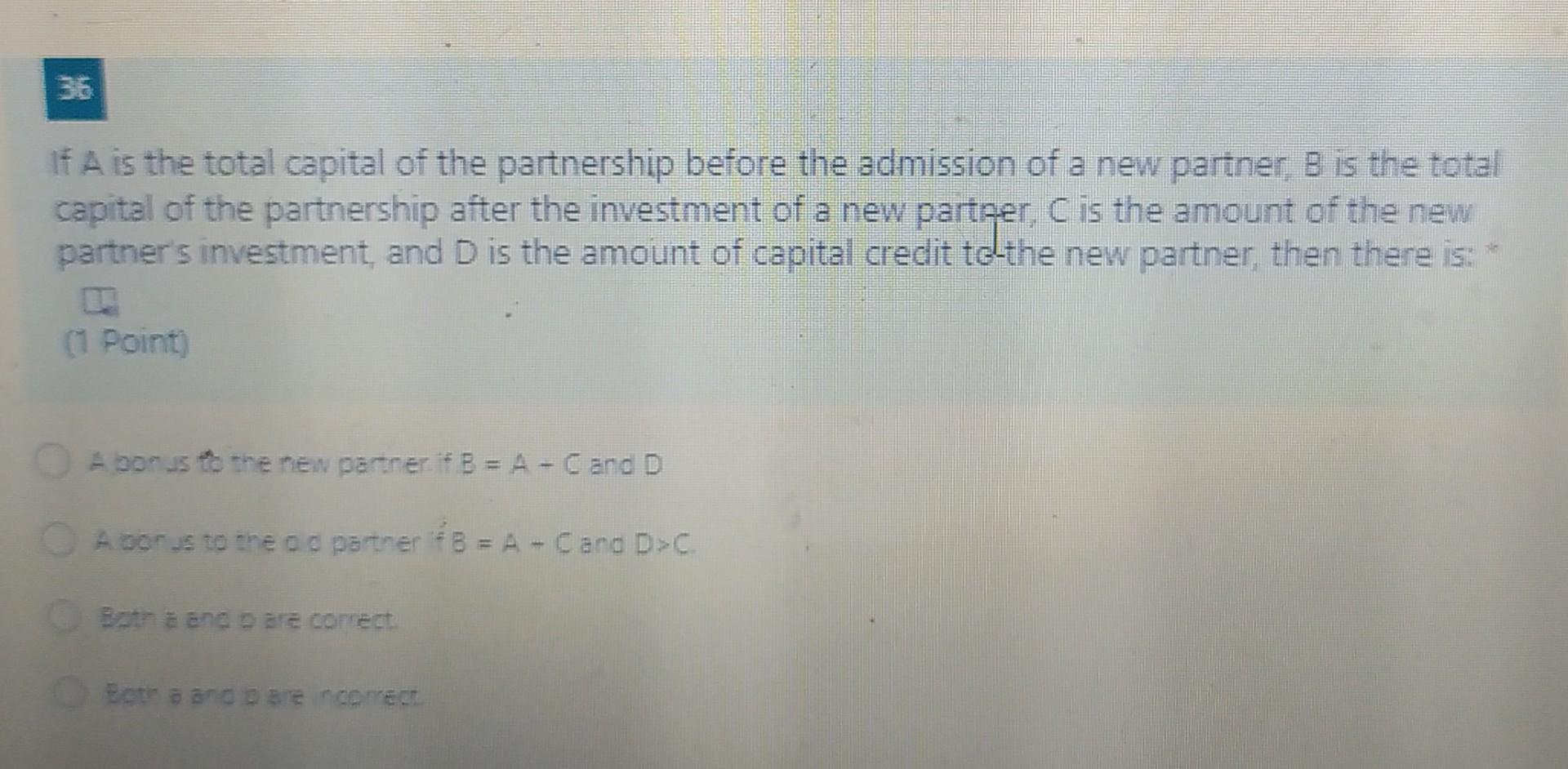 an existing partnership is not always equal to the amount credited to