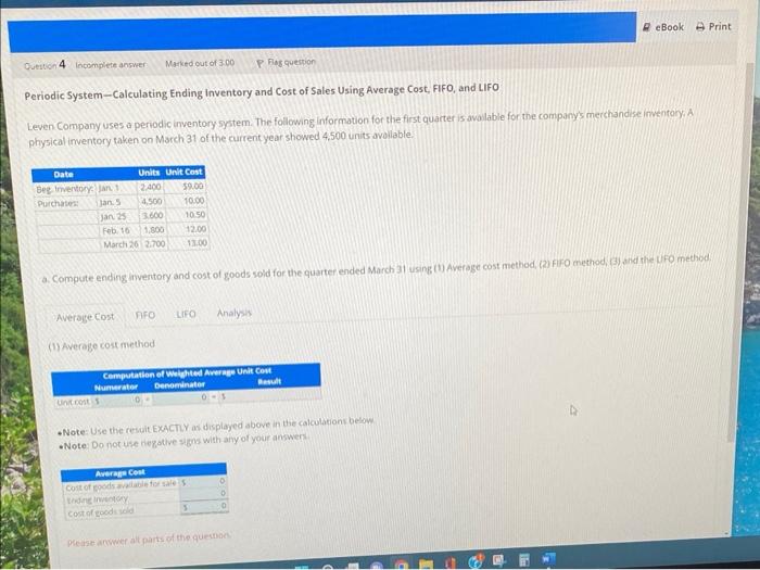  help me solve for the average cost, FIFO, LIFO and analysis
