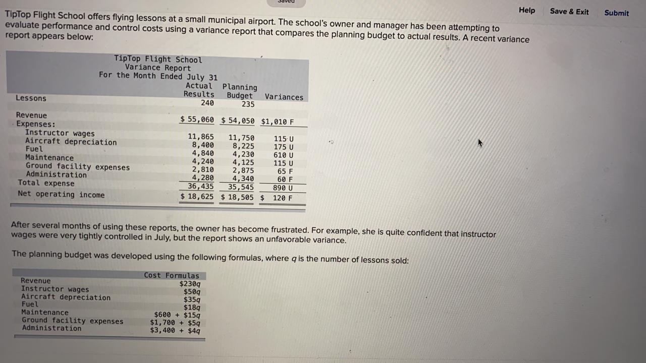  Help Save & Exit Submit Submit TipTop Flight School offers flying