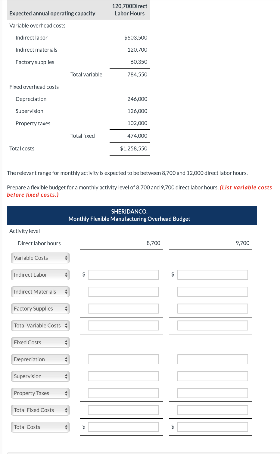  The relevant range for monthly activity is expected to be between