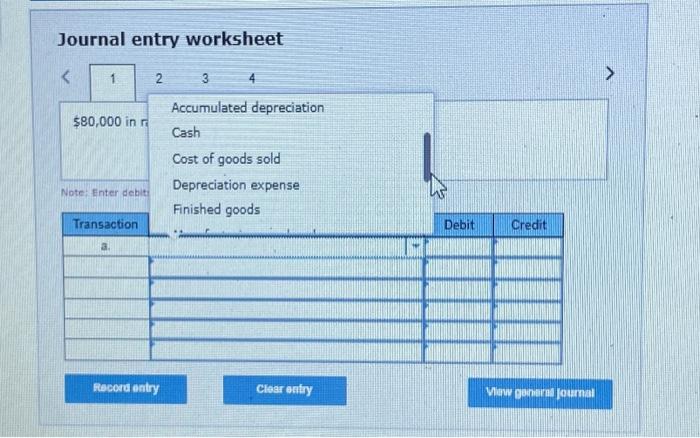a $80,000 in raw materials were purchased on account. b. 578,000 in