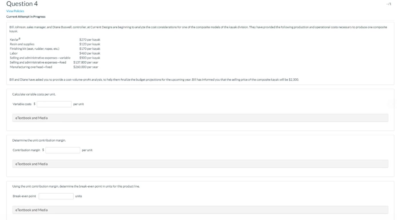 Question 4 View Policies Current Attempt in Progress Bill Johnson, sales