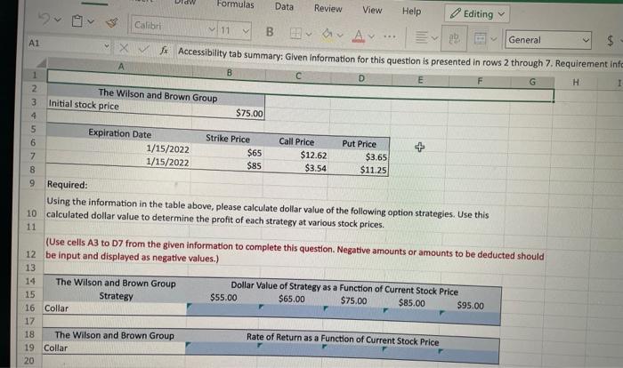  Using the information in the table above, please calculate dollar value