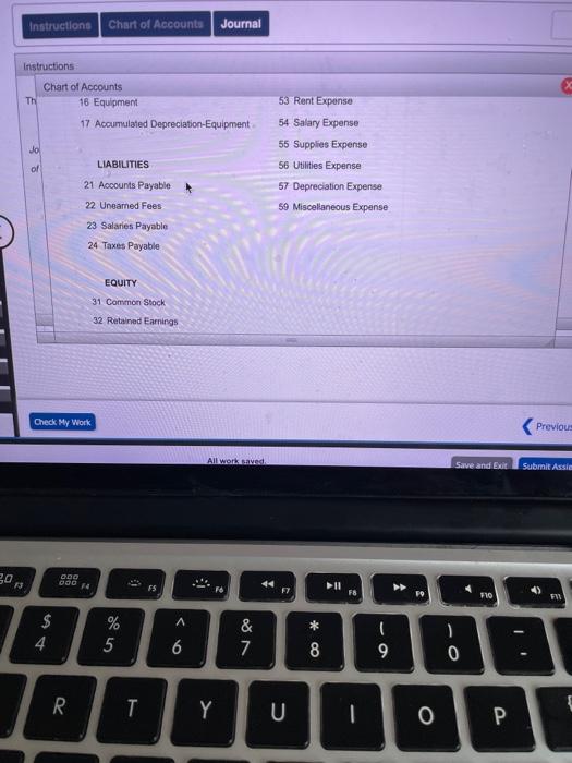 Accounts Journal Instructions The balance in the supplies account, before adjustment at