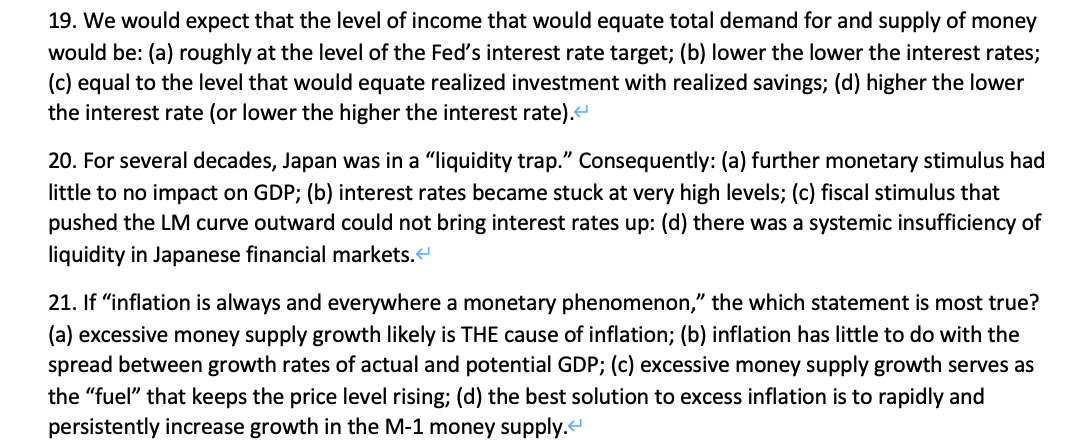 I need help with these multiple-choice questions, few sentence explanation is fine
