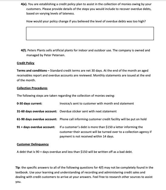 his Accounts Receivable. One account, I. Doubt, owes $1,650 (including GST) but