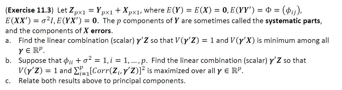  + X pole - = = px1 = (Exercise 11.3) Let