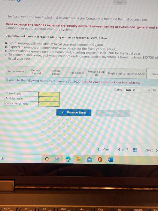perpetual inventory system Descriptions of items that require adjusting entries on January
