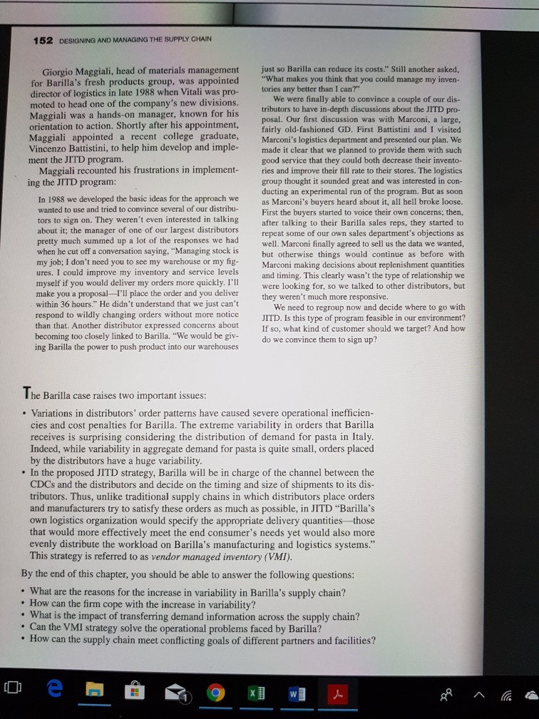 deal with this? c. As one of Barillas customers. What would your