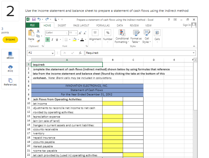 if theres anything missing thats needed to provide formulas please let me