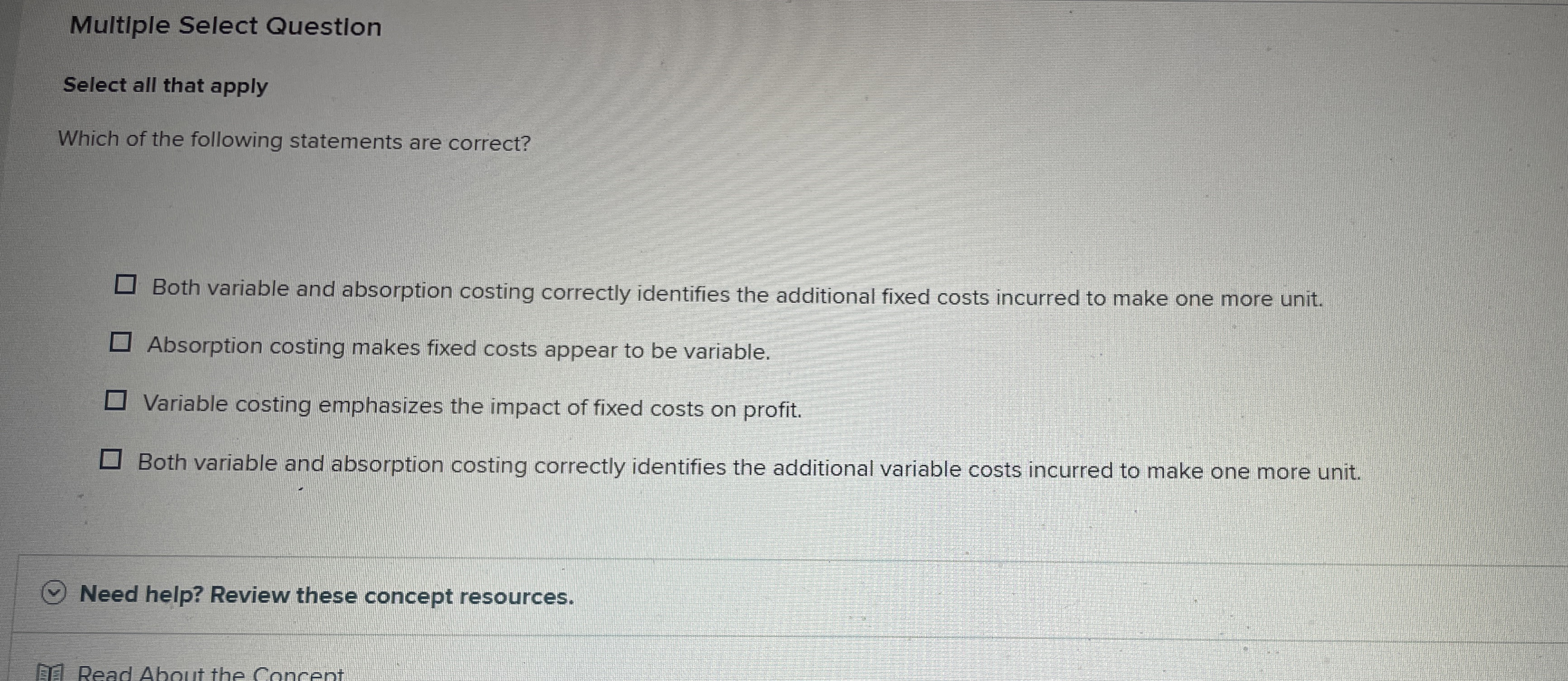  Multiple Select Question Select all that apply Which of the following
