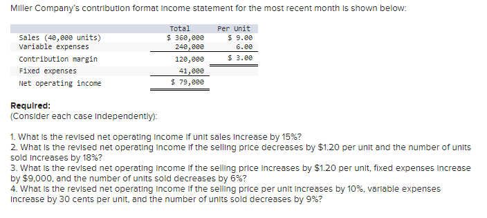  Requlred: (Consider each case independently): 1. What is the revised net
