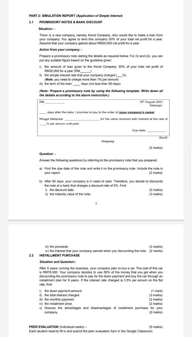 ONLY 2.2 i) to v). PLEASE REFER to given previous answers if