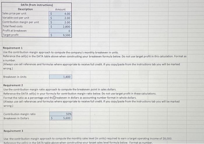 provided. please show formulas on the excel sheet The Oceanside Garden Nursery