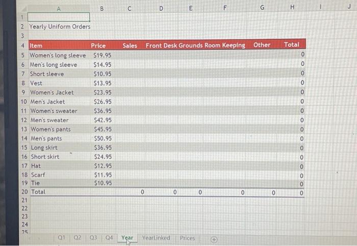 5.6 5 With the worksheets still grouped select Q1 worksheet Select cell