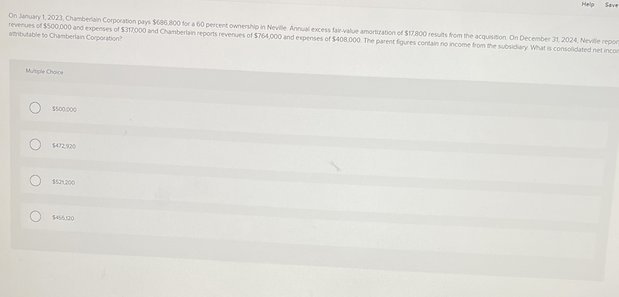  Help Save On January 1,2023, Chamberlain Corporation pays $686,800 for a