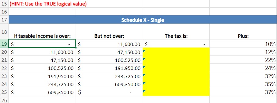  Answer the yellow boxes with a formula 