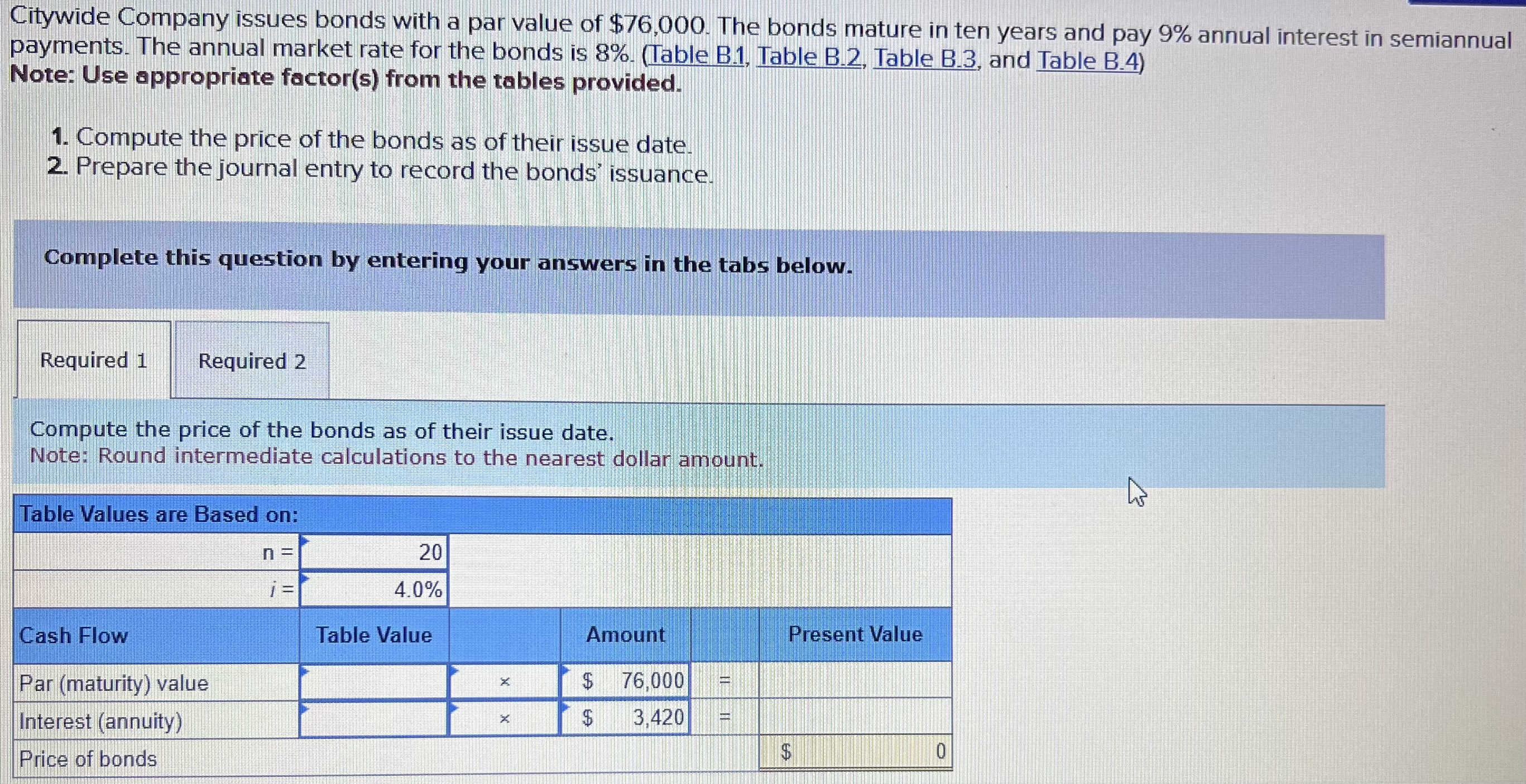  Just need help finding table value. 