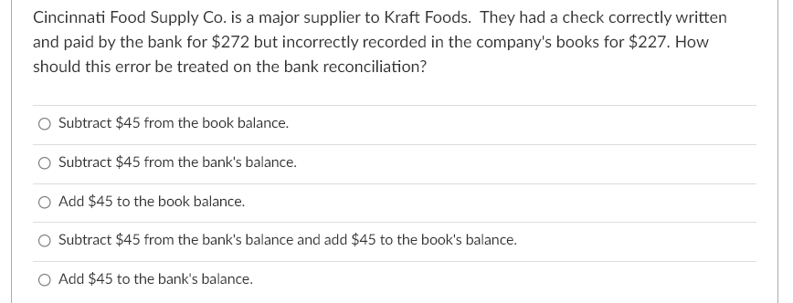 Can someone help me solve this accounting problem? Cincinnati Food Supply Co.