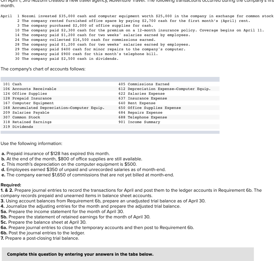 that's all in one question! please help month. April 1 Nozomi