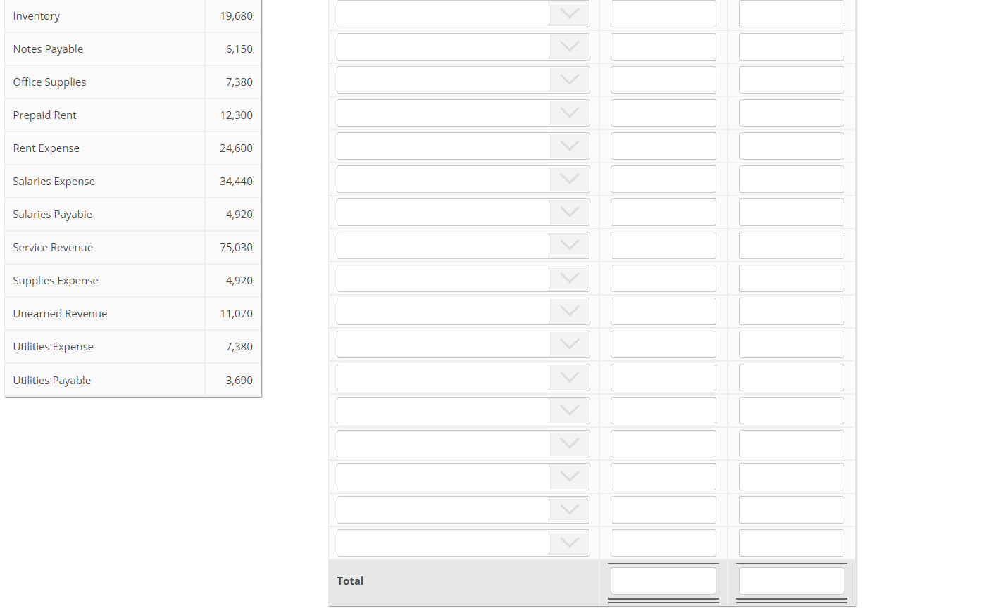 the Adjusted Trial Balance as of December 31, 2016 using the given