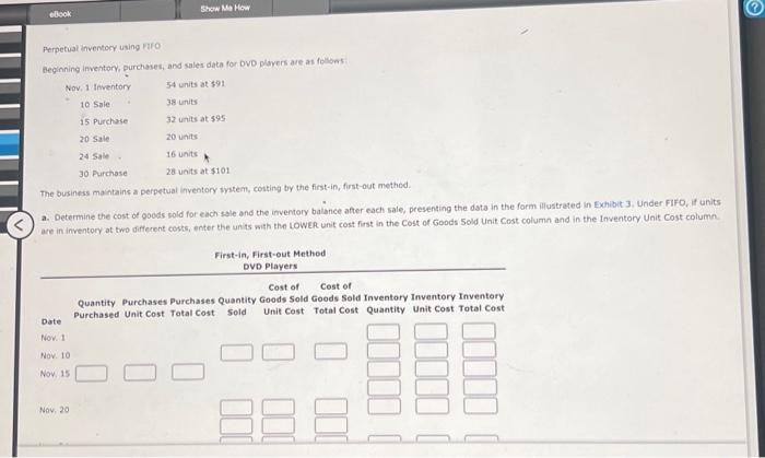  Perpetual inventory using Pro Beginning inventory, purchases, and sales data for