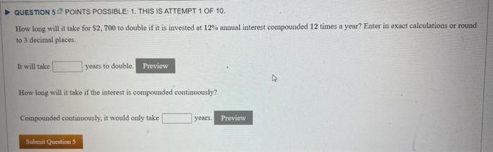  QUESTION 5 EV POINTS POSSIBLE: 1. THIS IS ATTEMPT 1 OF