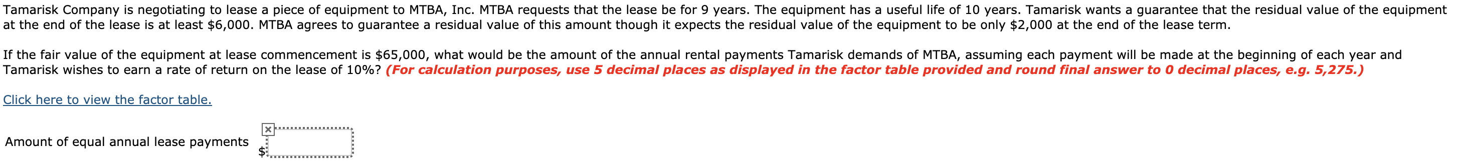 PLEASE SHOW WORK & METHOD TO CHECK ANSWER :) Tamarisk Company is