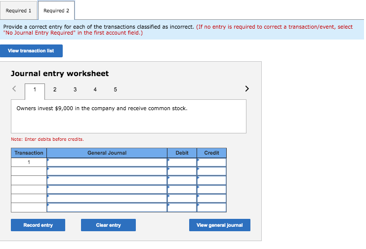 Below are several transactions for Harington Corporation. A junior accountant, recently employed