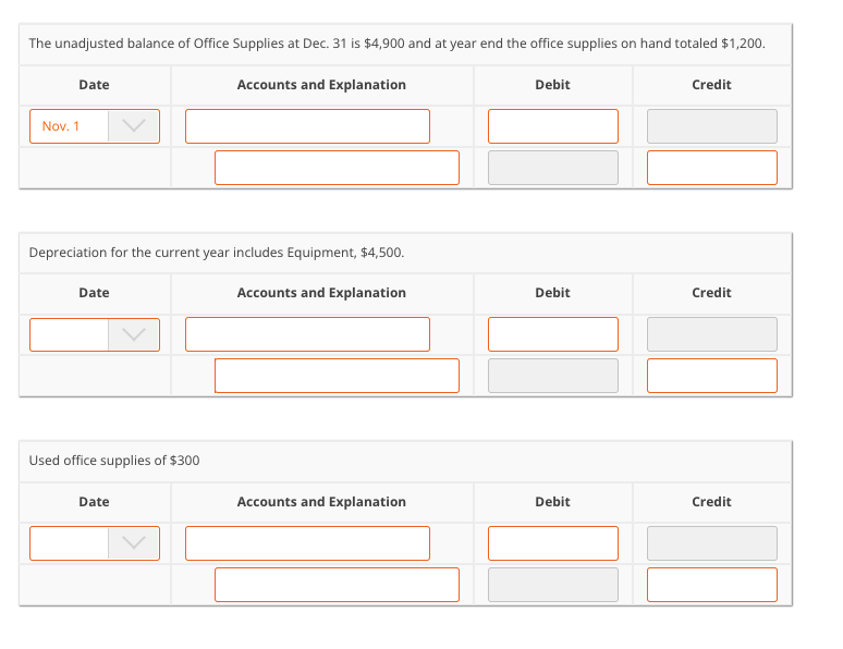 Journalize the adjusting entry needed at December 31 for each situation. Use