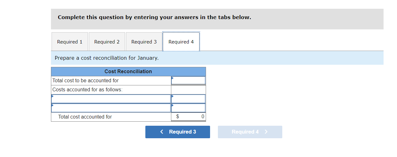 labor, overhead, and in total for January. 3. Compute the cost of