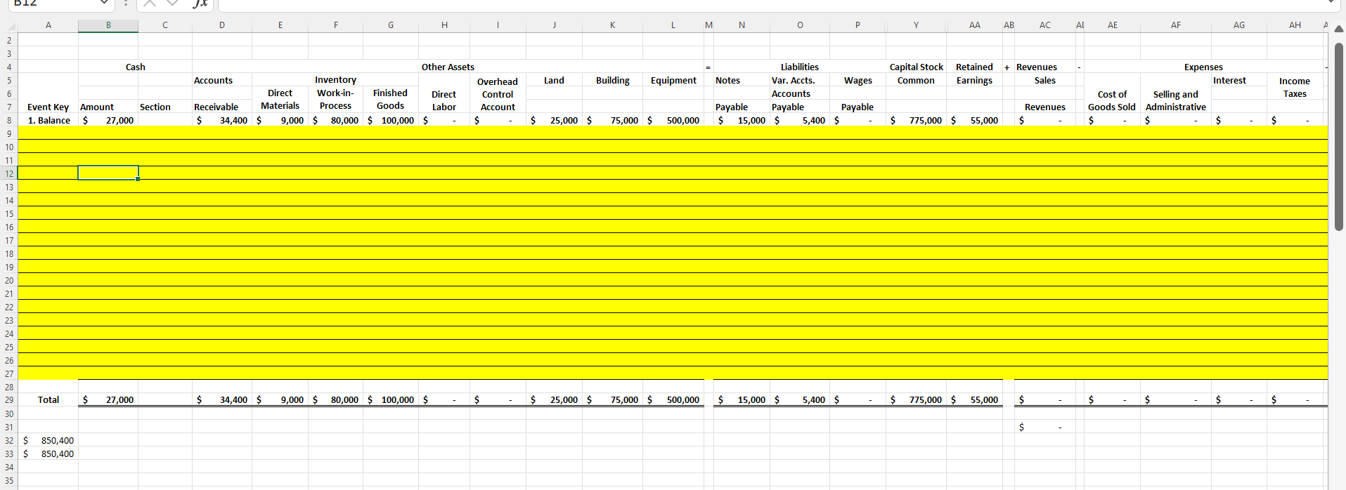 Prepare journal entries for all activities. \ Calculate missing amounts direct