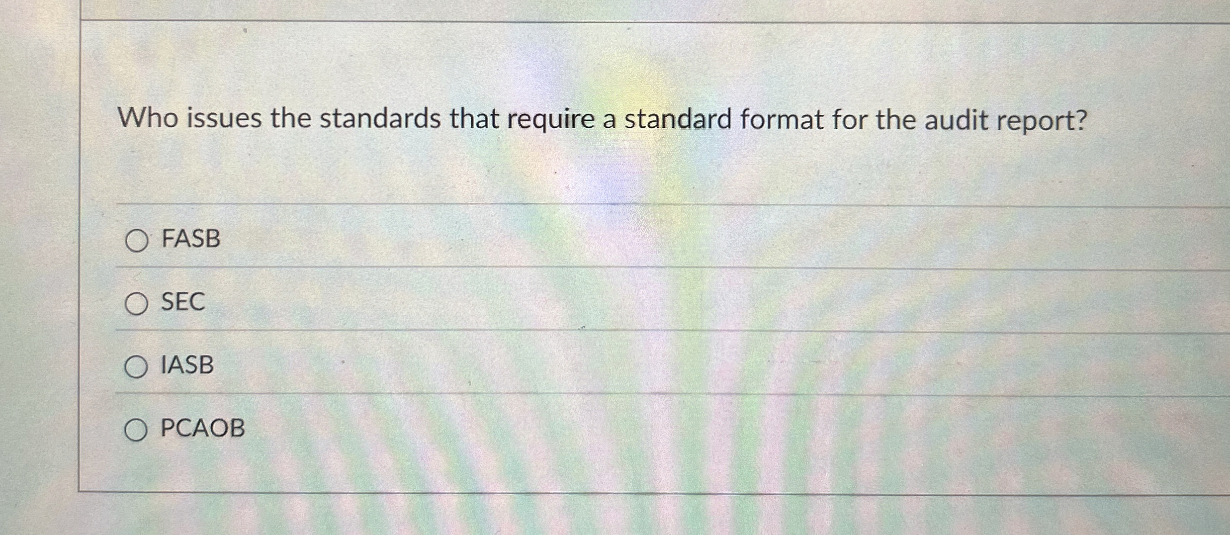 Who issues the standards that require a standard format for the