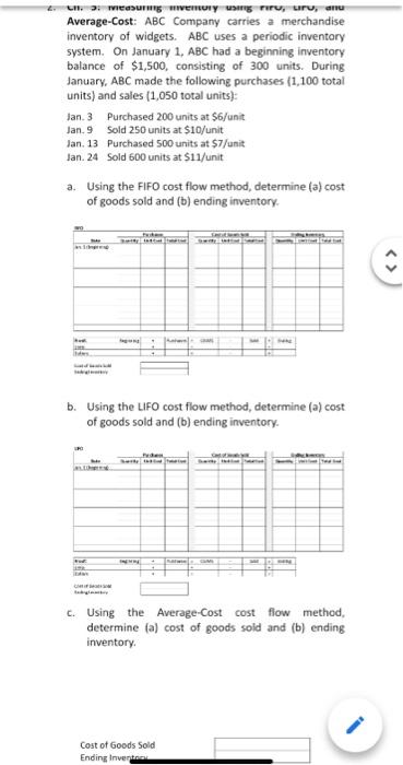  some help is needed. answer will be greatly reviewed. Average-Cost: ABC