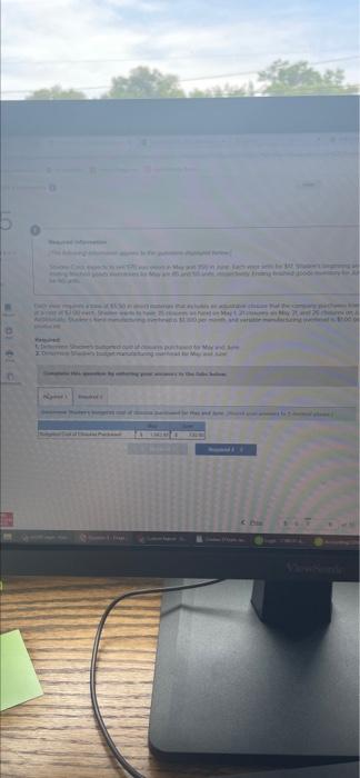  need help on part 2. Shadee Corp expects to sell 570