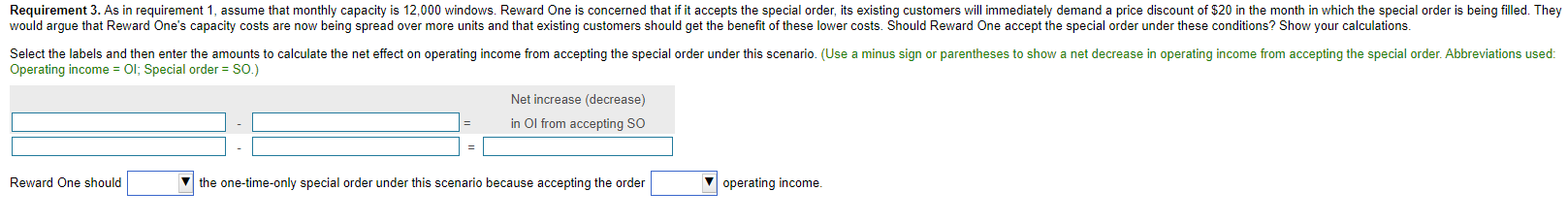 icon to view the special order information.) Read the requirements. Data Table